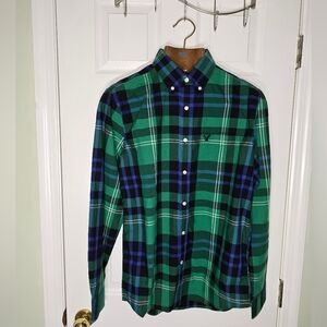 American Eagle Outfitters Vintage Plaid Shirt Collegiate Preppy Eclectic Grandpa